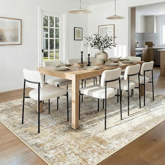 RELEANY Washable Area Rugs 9'x12' Non-Slip Modern Abstract Soft