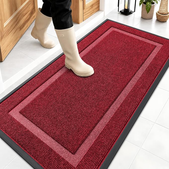 OLANLY Front Door Mat Indoor Outdoor Entrance, Waterproof All-Season,