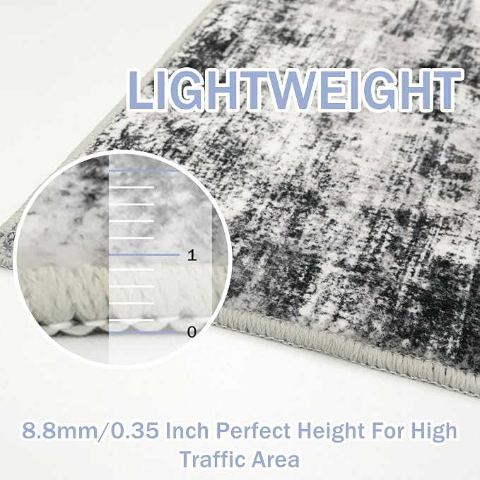 IOHOUZE Abstract Runner Rug 2x10 Ft Washable Runners