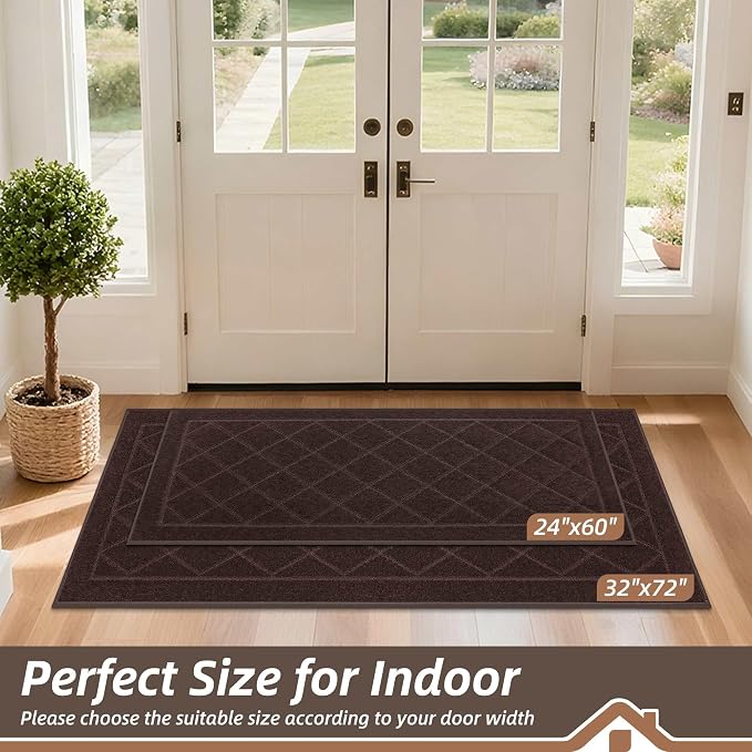 BEQHAUSE Dirt Trapper Door Mat 32" x 72", Doormat Non-Slip Entryway Rugs