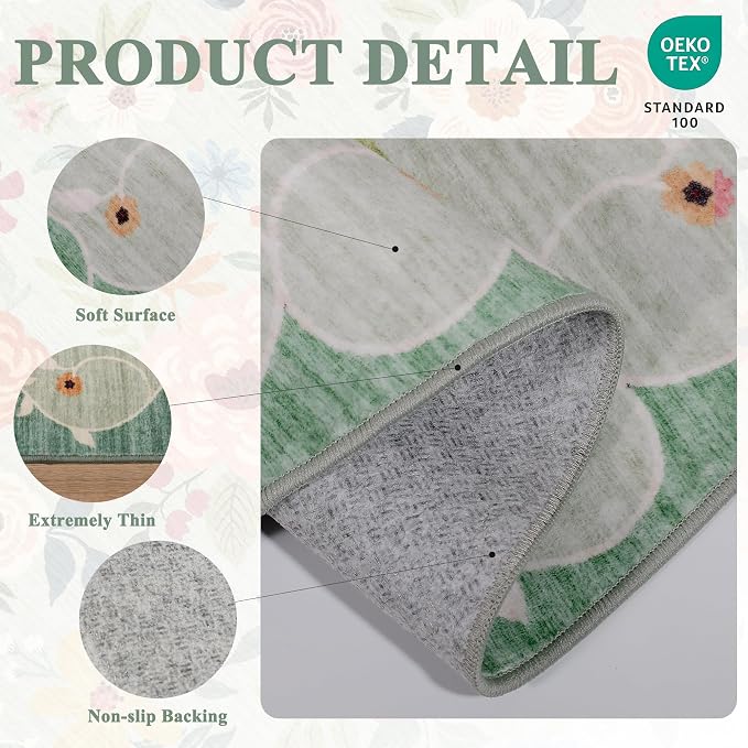 DUKINO 2x10 Kitchen Runner Rug for Hallway, Washable Runner Rug