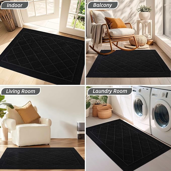 BEQHAUSE Dirt Trapper Door Mat 32" x 48", Doormat Non-Slip Entryway Rugs