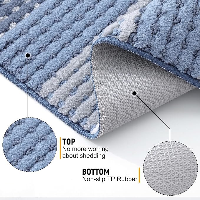 Kitinjoy Indoor Outdoor Door Mat, 47x20 Non-Slip Absorbent Dirt Trapper