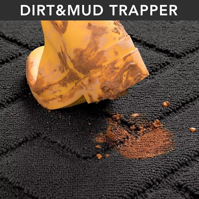 hicorfe Dirt Trapper Indoor Doormat, Non Slip Backing Washable Door Mats