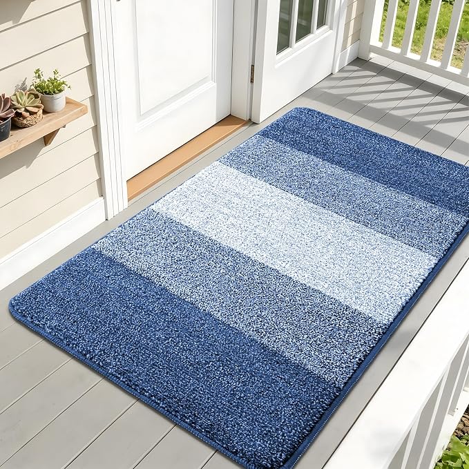 Kitinjoy Indoor Outdoor Door Mat, 59x32 Non-Slip Absorbent Dirt Trapper