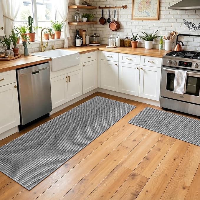 Faux Jute Hallway Runner Rug 2'x6', Washable & Non-Slip, No Odor. Farmhouse
