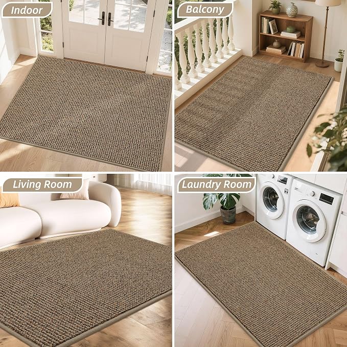 BEQHAUSE Dirt Trapper Door Mat 48" x 72", Non-Slip Washable Doormats Entrance