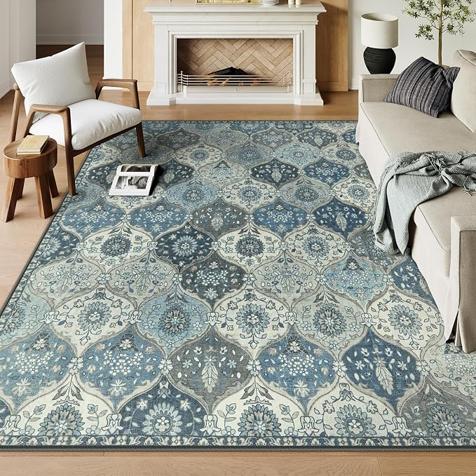 Lahome Moroccan 8x10 Area Rugs for Living Room, Washable Rugs 8x10 Ultra-Thin
