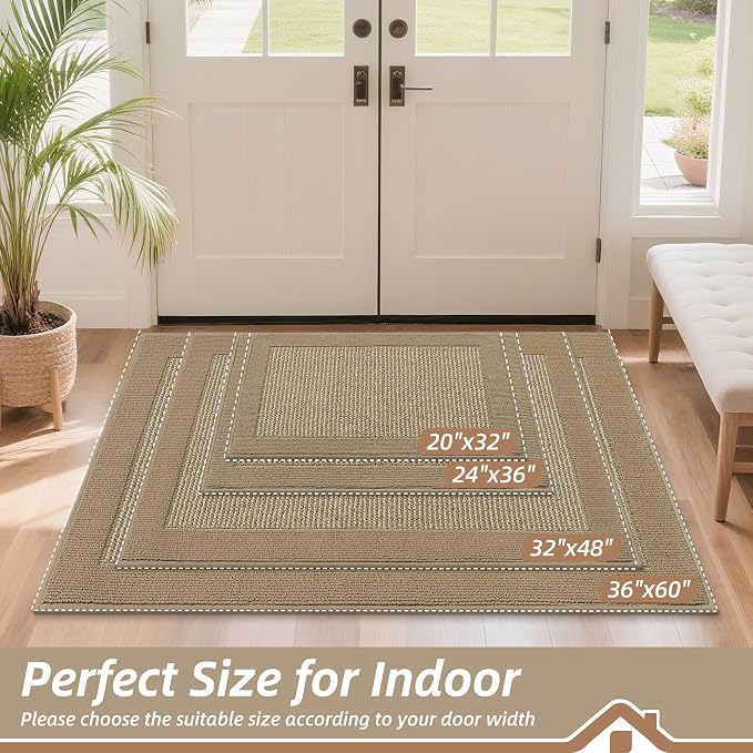 BEQHAUSE Indoor Door Mat 32" x 48", Dirt Trapper Door Mats Non-Slip Entryway