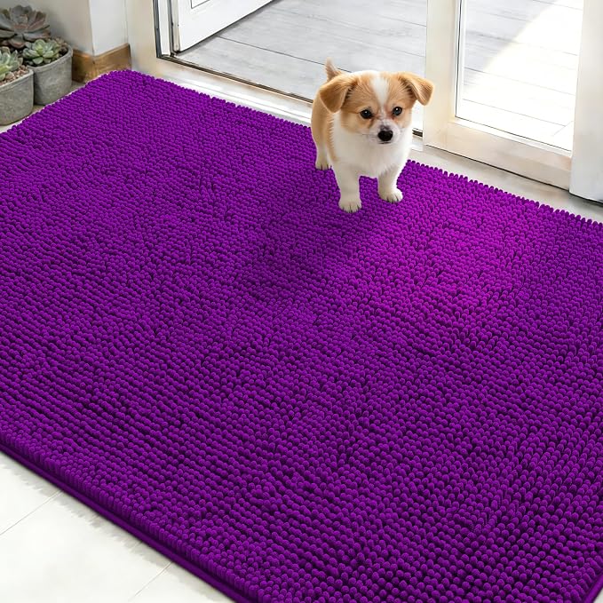 OLANLY Dog Door Mat for Muddy Paws 50x30, Absorbs Moisture and Dirt, Absorbent