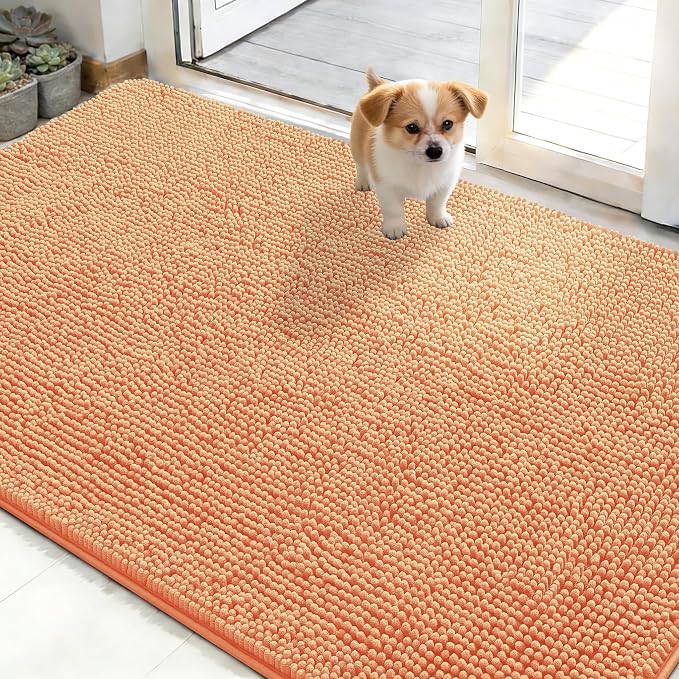 OLANLY Dog Door Mat for Muddy Paws 50x30, Absorbs Moisture and Dirt, Absorbent