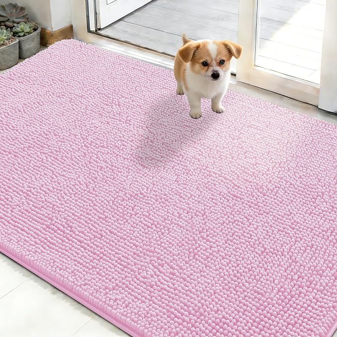 OLANLY Dog Door Mat for Muddy Paws 50x30, Absorbs Moisture and Dirt, Absorbent