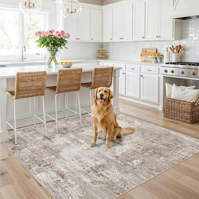 5x5 Square Entryway Rug Washable – Non-Slip Small Area Rug