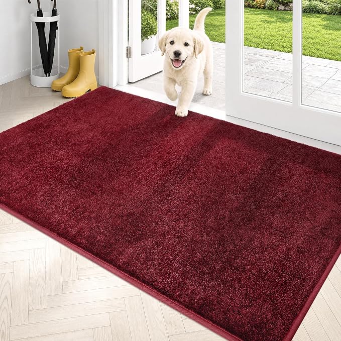 PURRUGS Dirt Trapping Door Mat 34" x 59", Non-Slip Machine Washable Entryway Rug