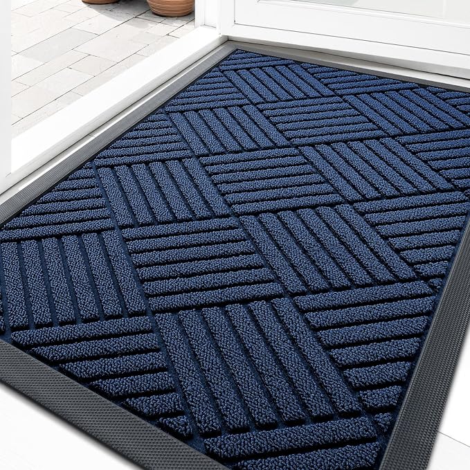OLANLY Front Door Mat Outside Entrance 29.5x17, Heavy Duty Sturdy Natural