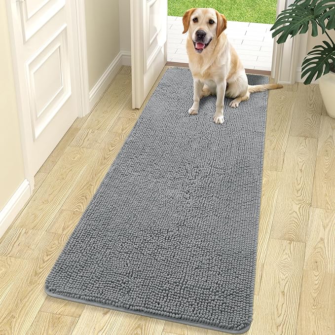 OLANLY Dog Door Mat for Muddy Paws 70x24, Absorbs Moisture and Dirt, Absorbent