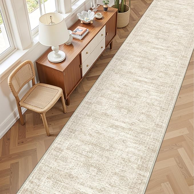 3x16 Washable Runner Rug for Hallway, Non-Slip Long Hallway Runner for Entryway