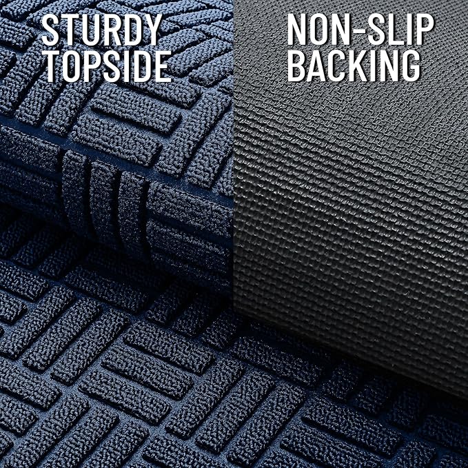 OLANLY Front Door Mat Outside Entrance 47x23, Heavy Duty Sturdy Natural Rubber