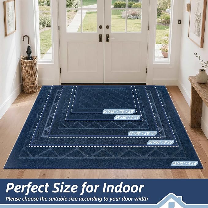 BEQHAUSE Dirt Trapper Door Mat 24" x 36", Doormat Non-Slip Entryway Rugs
