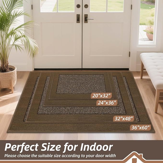 BEQHAUSE Indoor Door Mat 24" x 36", Dirt Trapper Door Mats Non-Slip Entryway