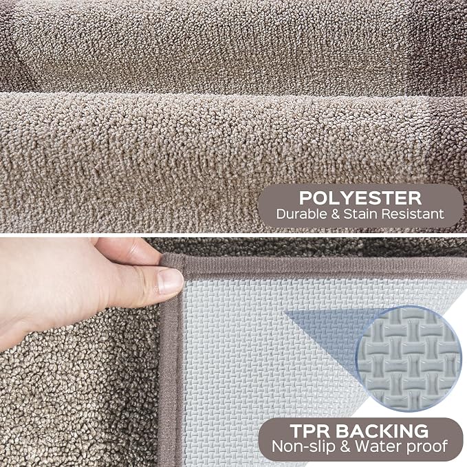 Machine Washable Kitchen Rugs Set of 2, Non Slip Kitchen Mats