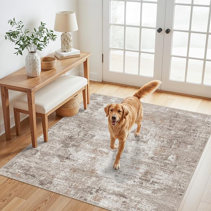 5x5 Square Entryway Rug Washable – Non-Slip Small Area Rug