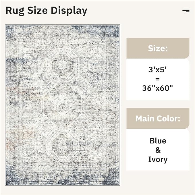 Soalmost 3x5 Rug, Small Area Rug