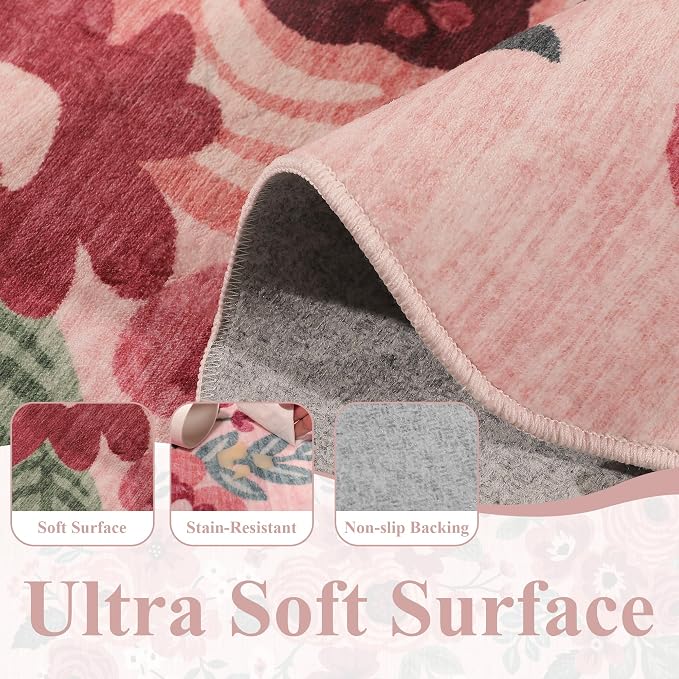 DUKINO 2x10 Runner Rug for Hallway, Washable Kitchen Rug