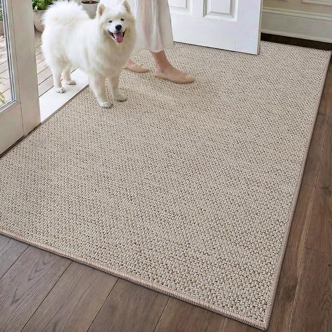 DEXI Ultra Thin Door Mat Indoor Entrance 35x56, Non Slip Rubber Backed Entryway