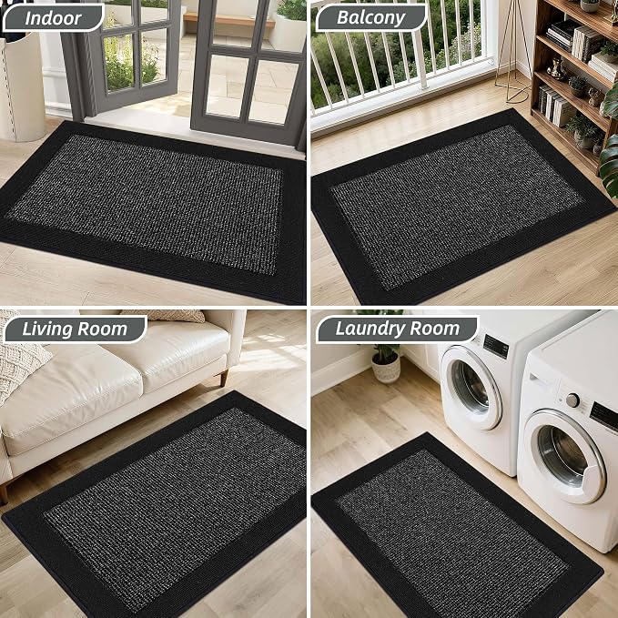BEQHAUSE Indoor Door Mat 20" x 32", Dirt Trapper Door Mats Non-Slip Entryway
