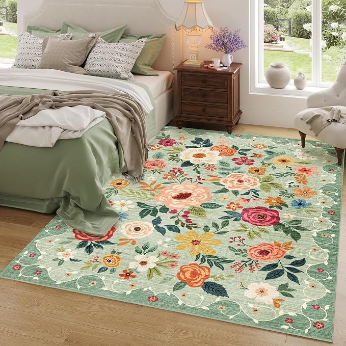 DUKINO 3x5 Area Rug, Floral Rugs