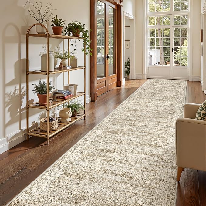 3x16 Washable Runner Rug for Hallway, Non-Slip Long Hallway Runner for Entryway