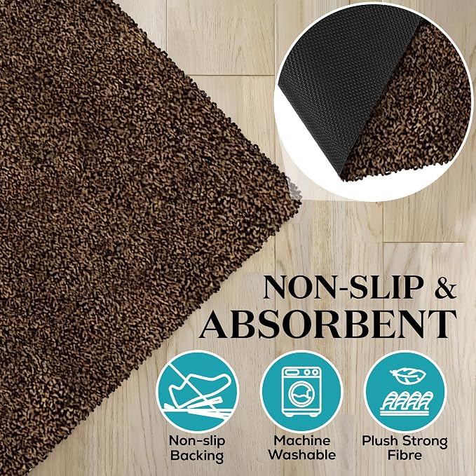 Premium Microfiber Indoor Door Mat – 36"x72" Washable Entry Mat, Waterproof