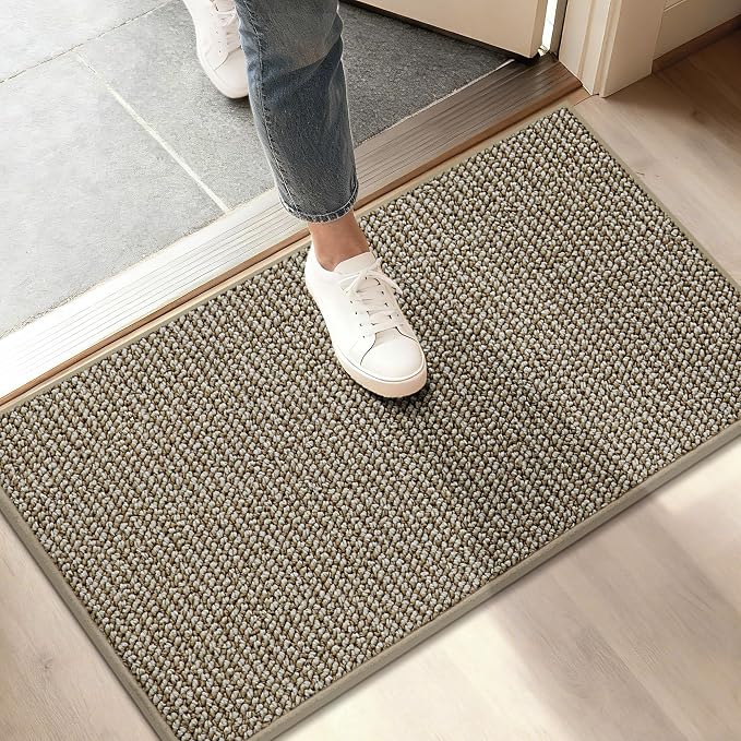 BEQHAUSE Dirt Trapper Door Mat 17"x30", Non-Slip Doormats Washable Entryway Rugs