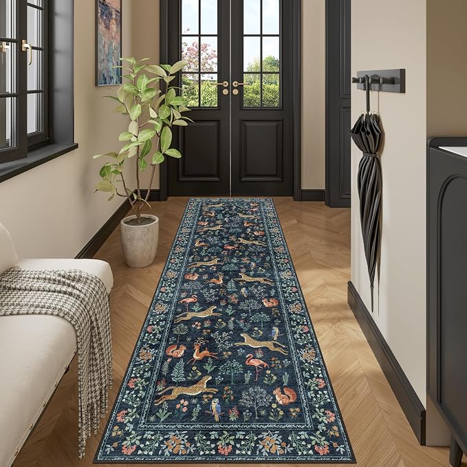 DUKINO 2x10 Rug for Hallway, Washable Kitchen Runner Rug