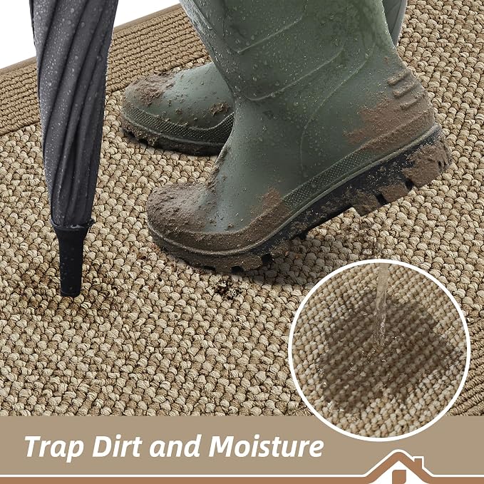 BEQHAUSE Indoor Door Mat 24" x 60", Dirt Trapper Door Mats Non-Slip Entryway