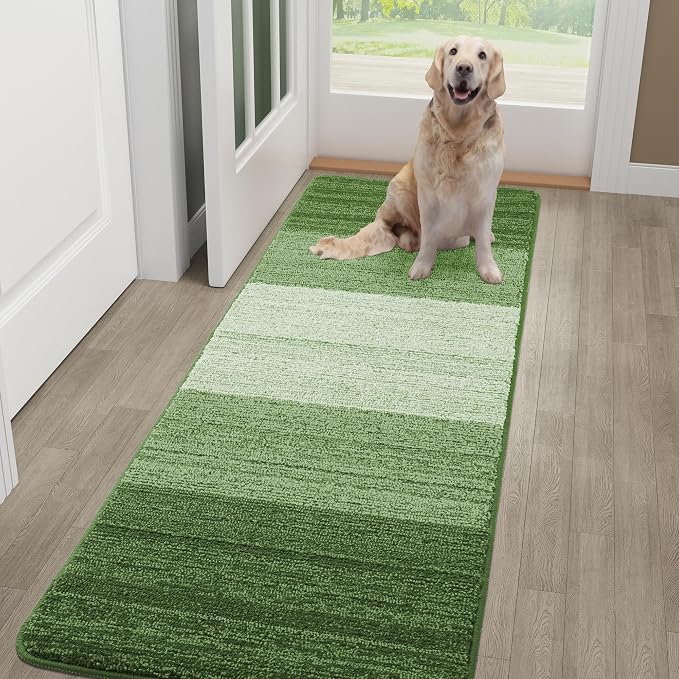 Kitinjoy Indoor Outdoor Door Mat, 59x20 Non-Slip Absorbent Dirt Trapper