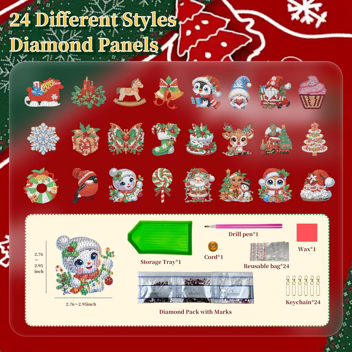 Christmas Diamond Art Kits Advent Calendar 2026, DIY Ornament Crafts