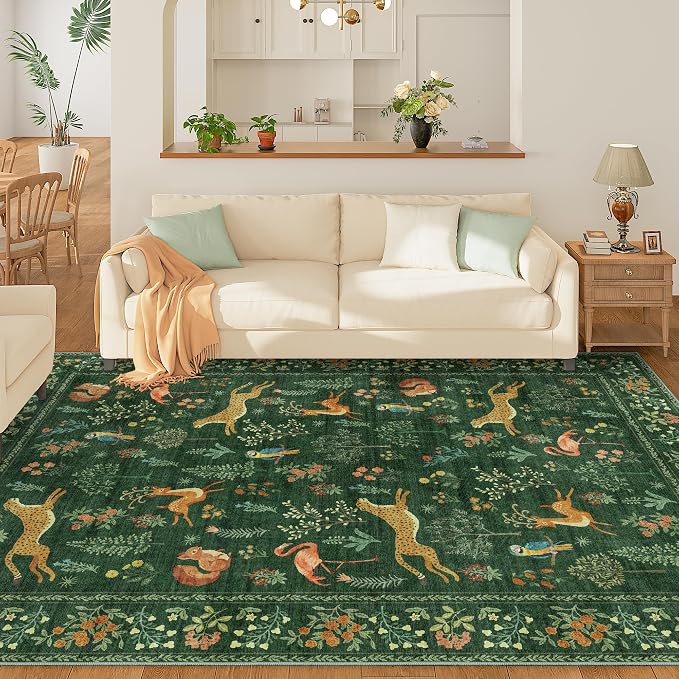 DUKINO 6x9 Rug, Washable Animal Living Room Rug