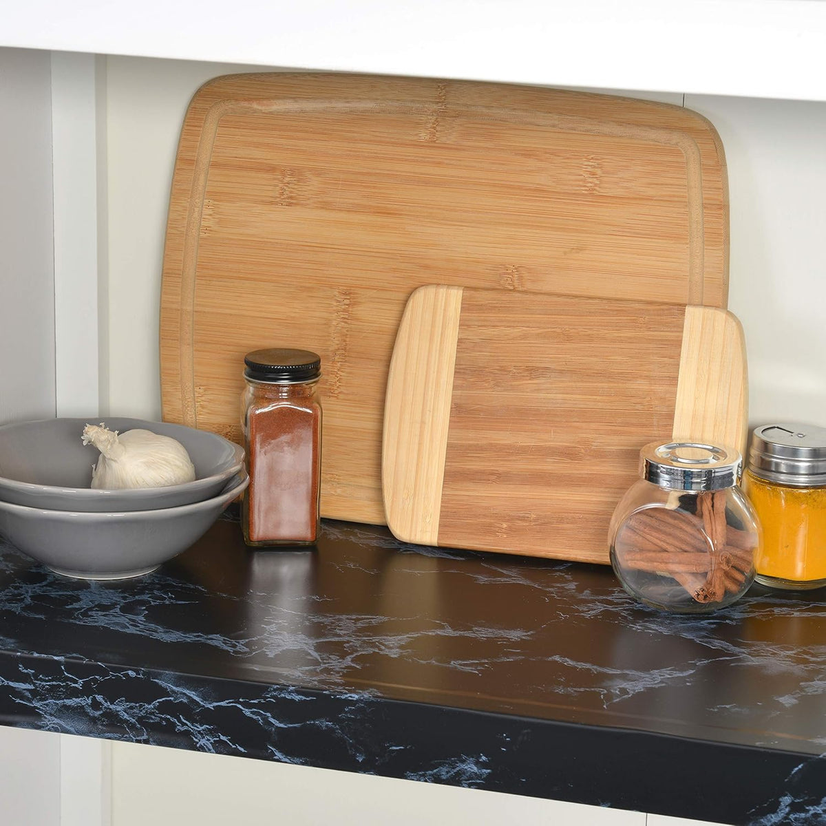 Con-Tact Brand Creative Covering, Self-Adhesive Shelf Liner, Multi-Purpose Vinyl Roll, Easy to Use and Apply, 18'' x 16', Black Marble