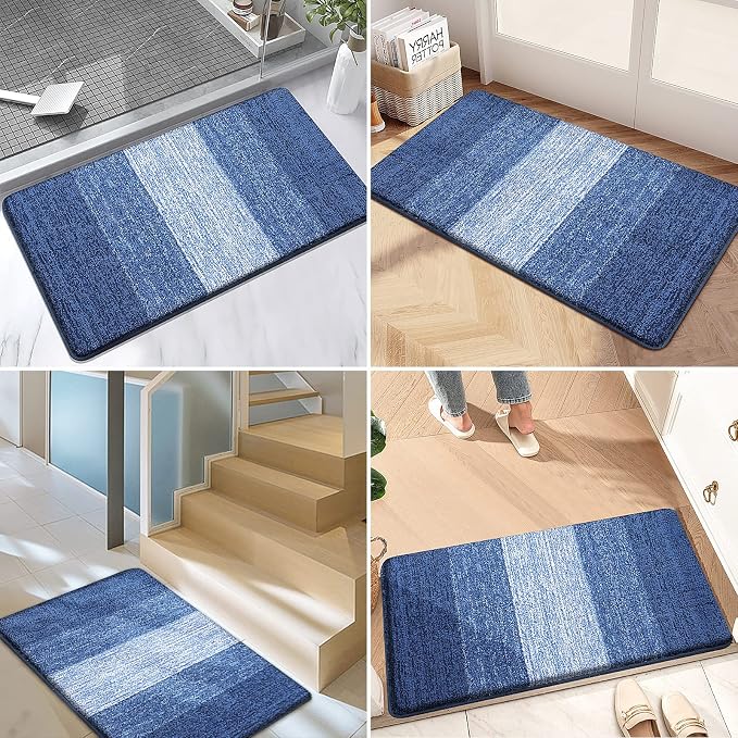 Kitinjoy Indoor Outdoor Door Mat, 30x17 Non-Slip Absorbent Dirt Trapper