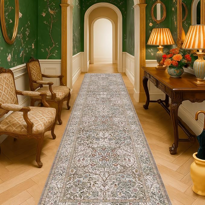 Moss Green 3x10 ft Extra Long Wide Runner Rug