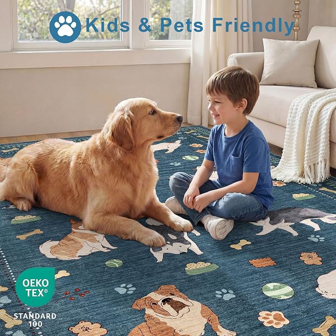 DUKINO 2x6 Washable Runner Rug for Hallway, Non Slip Animal Dog Kitchen Rug