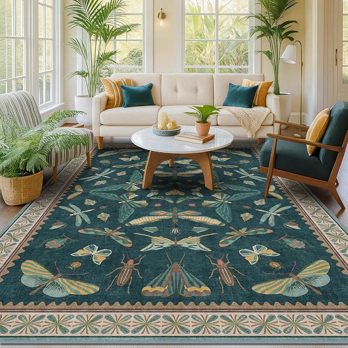 Hazo Haus Oriental Blue and Green Area Rugs