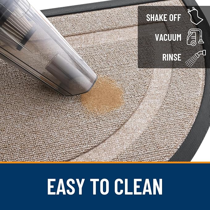 OLANLY Half Circle Door Mat Indoor Outdoor Entrance Welcome, Waterproof
