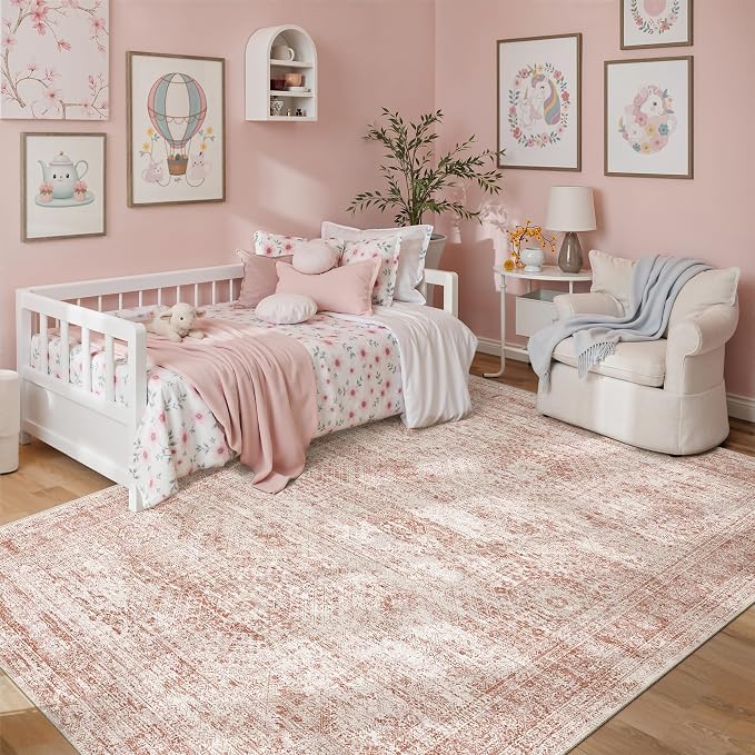 Soalmost 6x9 Area Rug for Living Room Washable Non-Slip Modern Rugs for Bedroom