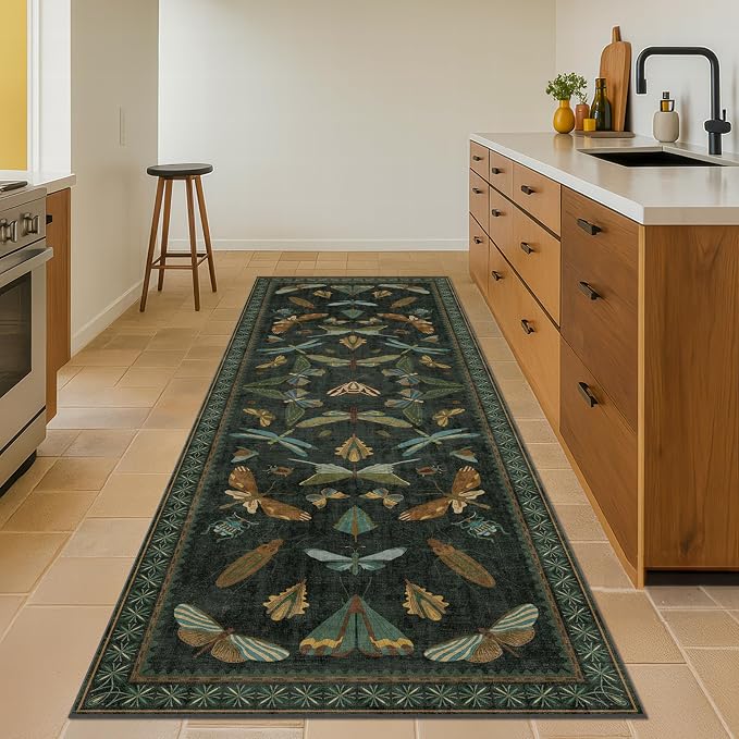 Dark Green 2'6"x10' Long Runner Rugs