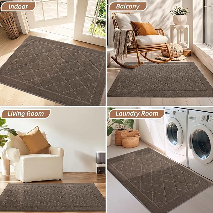 BEQHAUSE Dirt Trapper Door Mat 20" x 32", Doormat Non-Slip Entryway Rugs