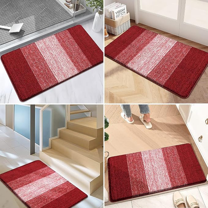 Kitinjoy Indoor Outdoor Door Mat, 70x32 Non-Slip Absorbent Dirt Trapper