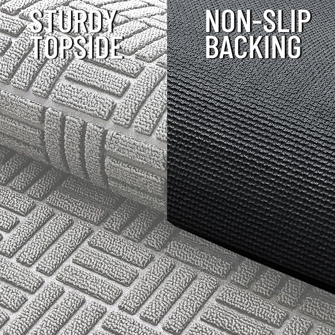 OLANLY Front Door Mat Outside Entrance 47x32, Heavy Duty Sturdy Natural Rubber